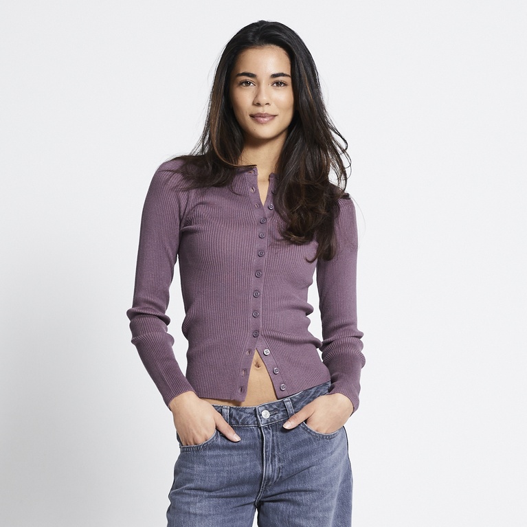 Rib-knit cardigan "Violet"